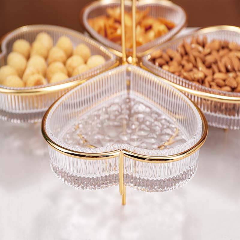 Heart Shaped Glass Dessert Stands